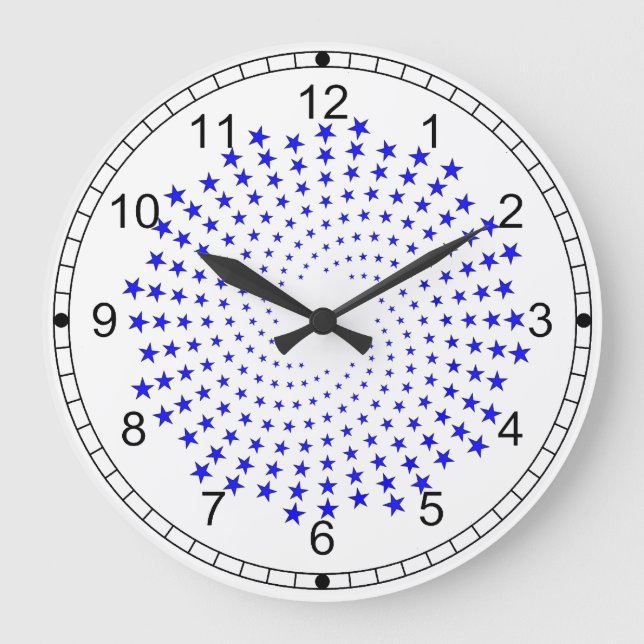 Clock - Galaxy of Blue Stars Stor Klocka (Framsida)