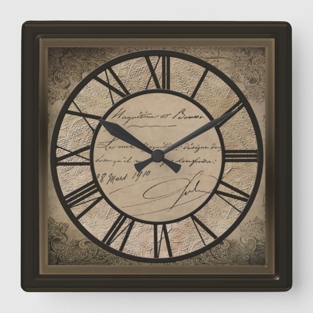 CLOCK - GAMN VINTAGE DESIGN - FYRKANTIG KLOCKA (Framsida)