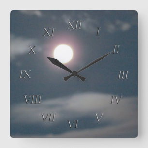 Clock - God morgon Måne Fyrkantig Klocka