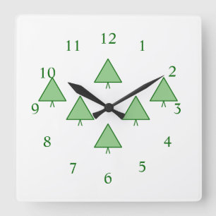 Clock - Gräs Träd-skogen Fyrkantig Klocka