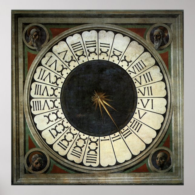 Clock in Duomo av Paolo Uccello Poster (Framsidan)
