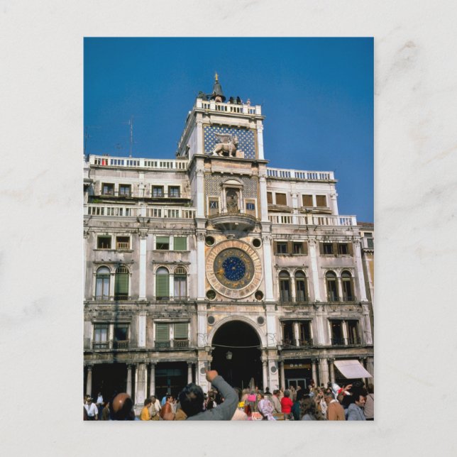 Clock in St. Mark's Square, Venedig Vykort (Framsida)