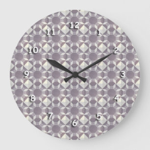 Clock - Lila Quilt Mönster Stor Klocka