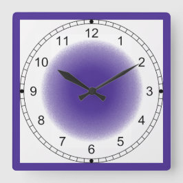 Clock - Lila Vignette med Ram Fyrkantig Klocka