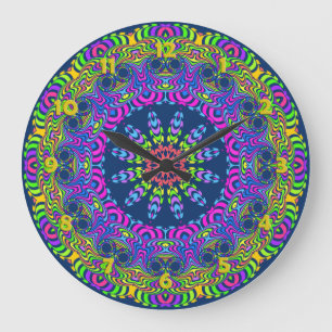 Clock Mandala - nyon 2 Stor Klocka