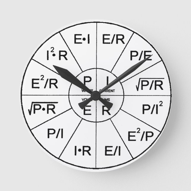 Clock - Ohms lagar Rund Klocka (Framsida)