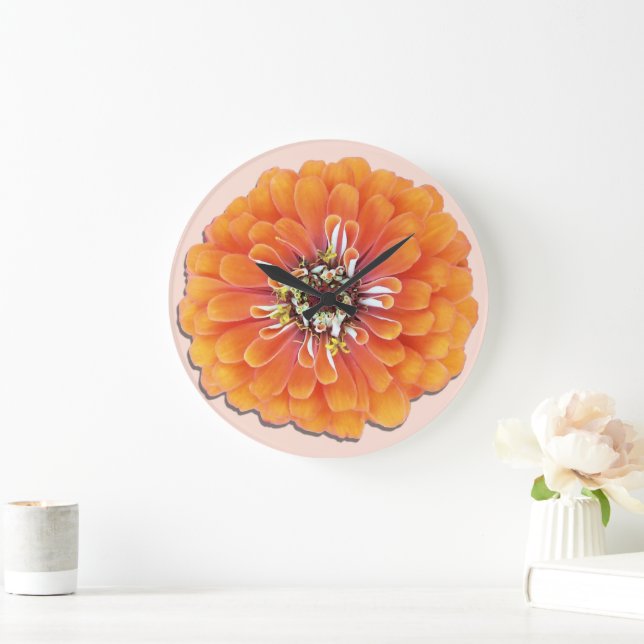 Clock - Orange Zinnia Stor Klocka (Hem)