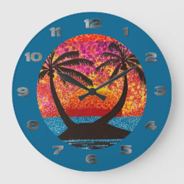 Clock - Ösolnedgång genom Porthole Stor Klocka