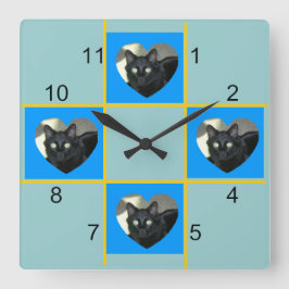 Clock - Pet Patchwork Fyrkantig Klocka