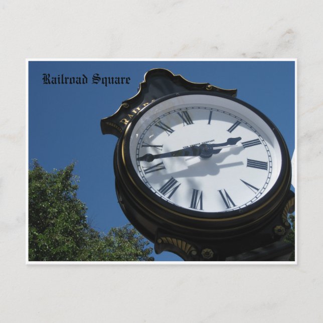 Clock Railroad Sq. Vykort (Framsida)