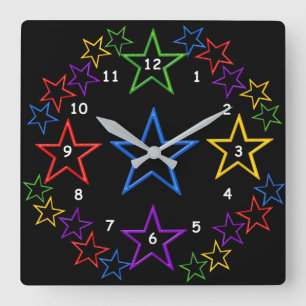 Clock - Starry Natt Fyrkantig Klocka