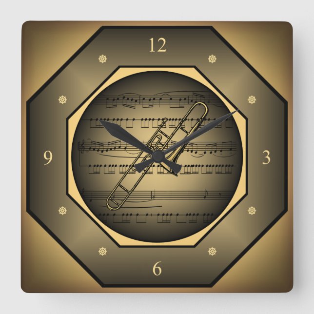 Clock-tagon ~ Trombone ~ Lakan Music ~ Tuscan ~ Fyrkantig Klocka (Framsida)