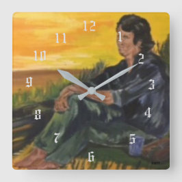 Clock Tidigt Morgon /Sarr Fyrkantig Klocka