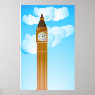 Clock torn & Big Ben Poster