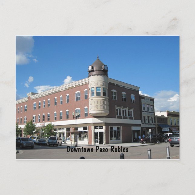 Clock Torn Downtown Paso Robles Vykort (Framsida)