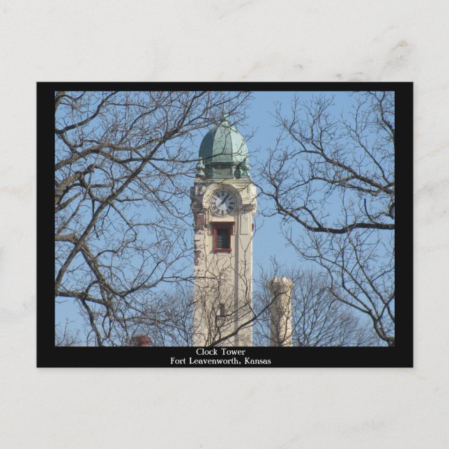 Clock Torn Fort Leavenworth, Kansas Vykort (Framsida)