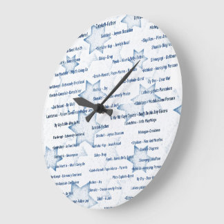 Clock Wall Yiddiska Ord Jewish Theme Stor Klocka