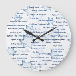 Clock Wall Yiddiska Ord Jewish Theme Stor Klocka