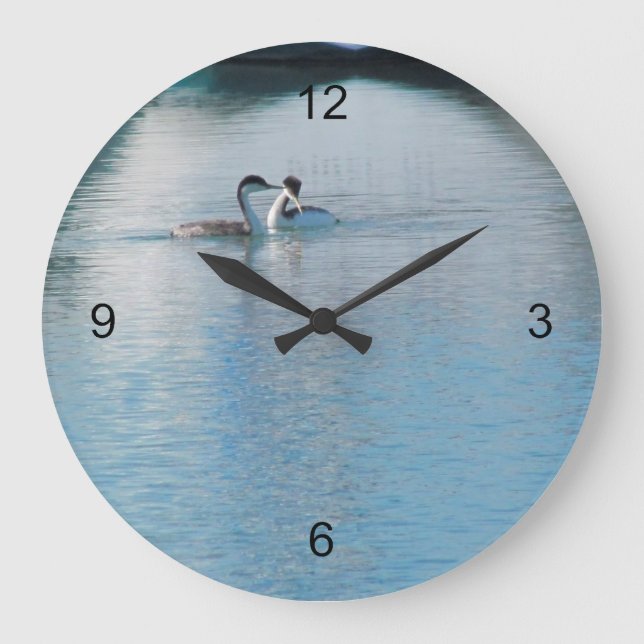 Clock - Western Grebe i Harbour Stor Klocka (Framsida)