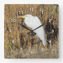 Clock - White Heron