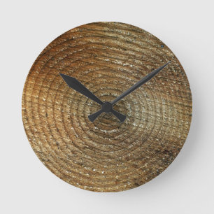 CLOCK-WOOD RUND KLOCKA