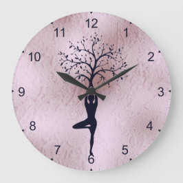 CLOCK - YOGA DAM SILHOUETTE TRÄD STOR KLOCKA