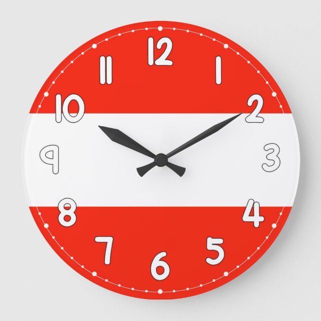 Clocks Austria Country Flag Wall Clock Stor Klocka (Framsida)