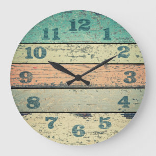 Clocks Shabby Beach Boards Rustic Decorative Wood Stor Klocka