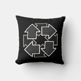 Clockwise Arrows Minimal Geometric Black Variant 2 Kudde