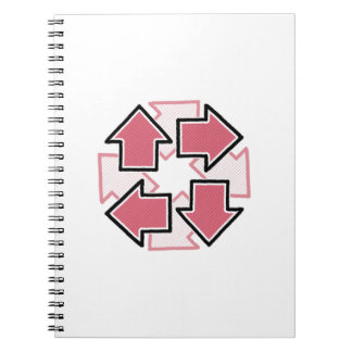 Clockwise Arrows Minimal Geometric Red Anteckningsbok