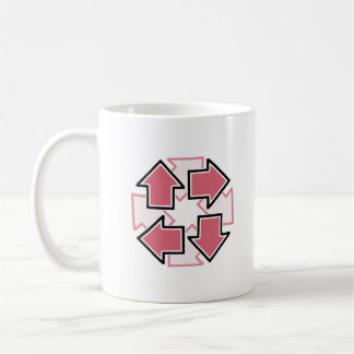 Clockwise Arrows Minimal Geometric Red Kaffemugg