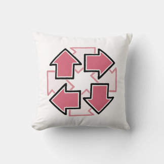 Clockwise Arrows Minimal Geometric Red Kudde