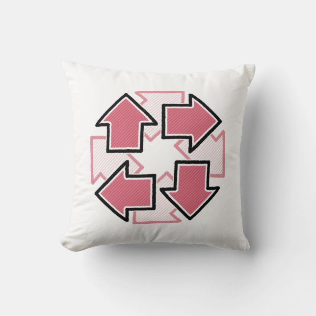 Clockwise Arrows Minimal Geometric Red Kudde (Framsida)