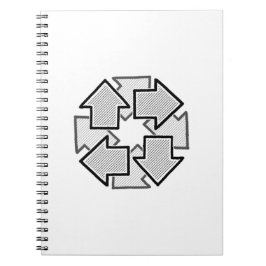 Clockwise Arrows Minimal Geometric White Variant 1 Anteckningsbok
