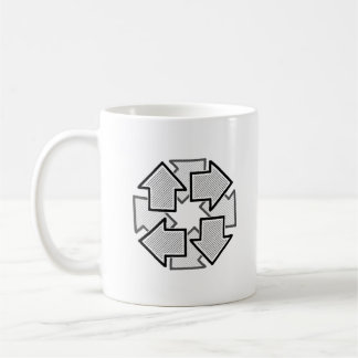 Clockwise Arrows Minimal Geometric White Variant 1 Kaffemugg