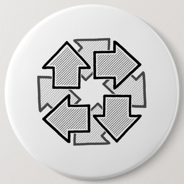 Clockwise Arrows Minimal Geometric White Variant 1 Knapp (Framsida)