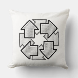 Clockwise Arrows Minimal Geometric White Variant 1 Kudde