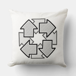 Clockwise Arrows Minimal Geometric White Variant 1 Kudde