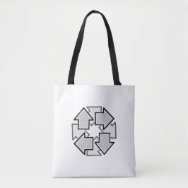 Clockwise Arrows Minimal Geometric White Variant 1 Tygkasse