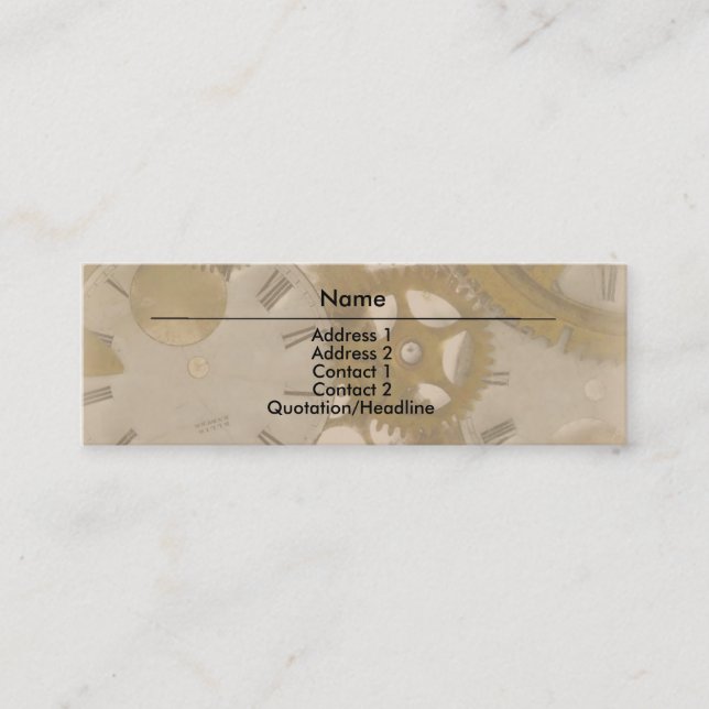 Clockwork-Affärskort Mini Visitkort (Framsida)