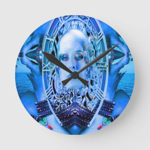 Clockwork Blue Rund Klocka