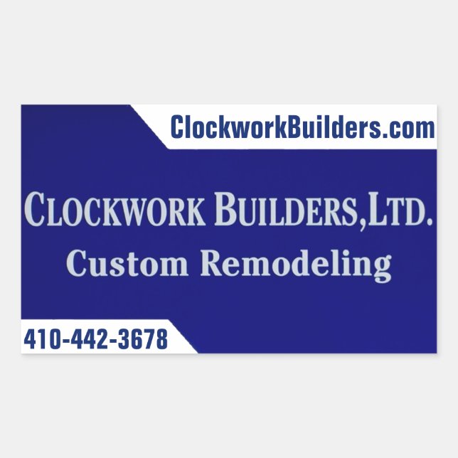 Clockwork Builders Rektangulärt Klistermärke (Framsida)