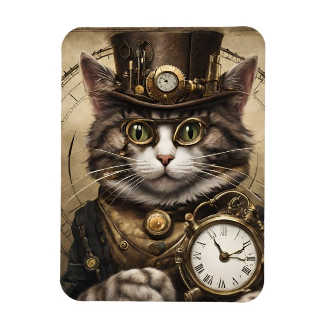 Clockwork Cat Magnet (Vertikal)
