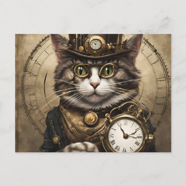 Clockwork Cat Vykort (Framsida)