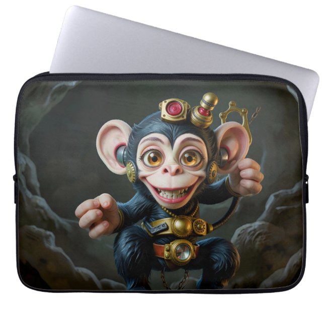Clockwork Cavekeeper – Den viskande apan  Laptop Fodral (Framsidan)