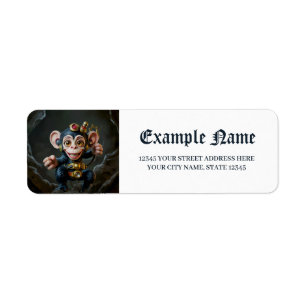 Clockwork Cavekeeper – Den viskande apan Returadress Etikett