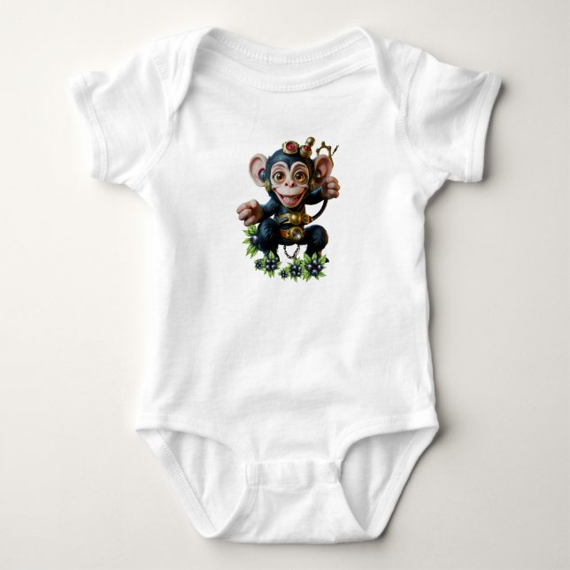 Clockwork Cavekeeper – Den viskande apan  T Shirt (Framsida)