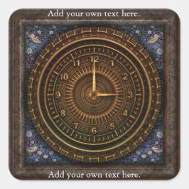 Clockwork Clock Time Steampunk Victorian Fyrkantigt Klistermärke