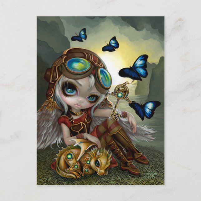 "Clockwork Dragonling" vykort (Framsida)