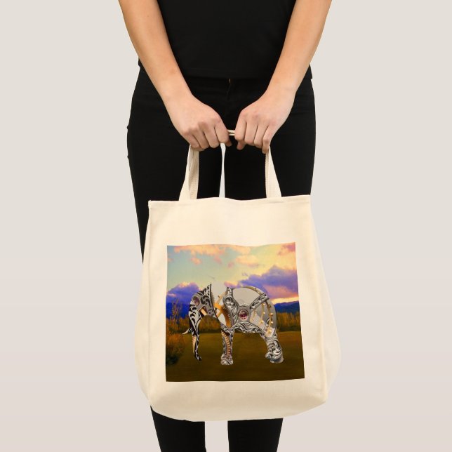Clockwork Elephant Large Tote Bag Tygkasse (Framsida (produkt))